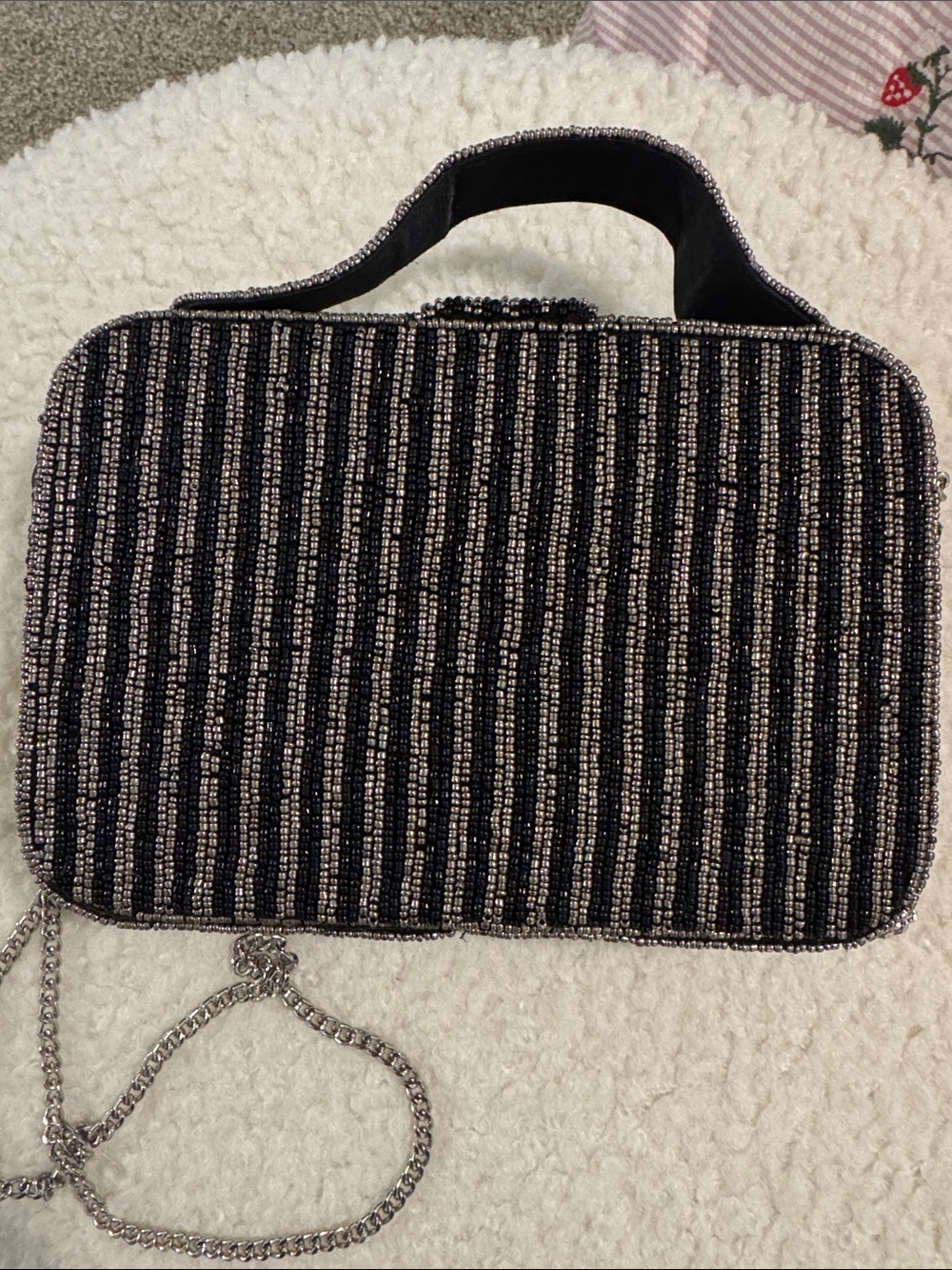 Beaded Travel Patchwork Crossbody Bag in Black - Picture 4 of 8